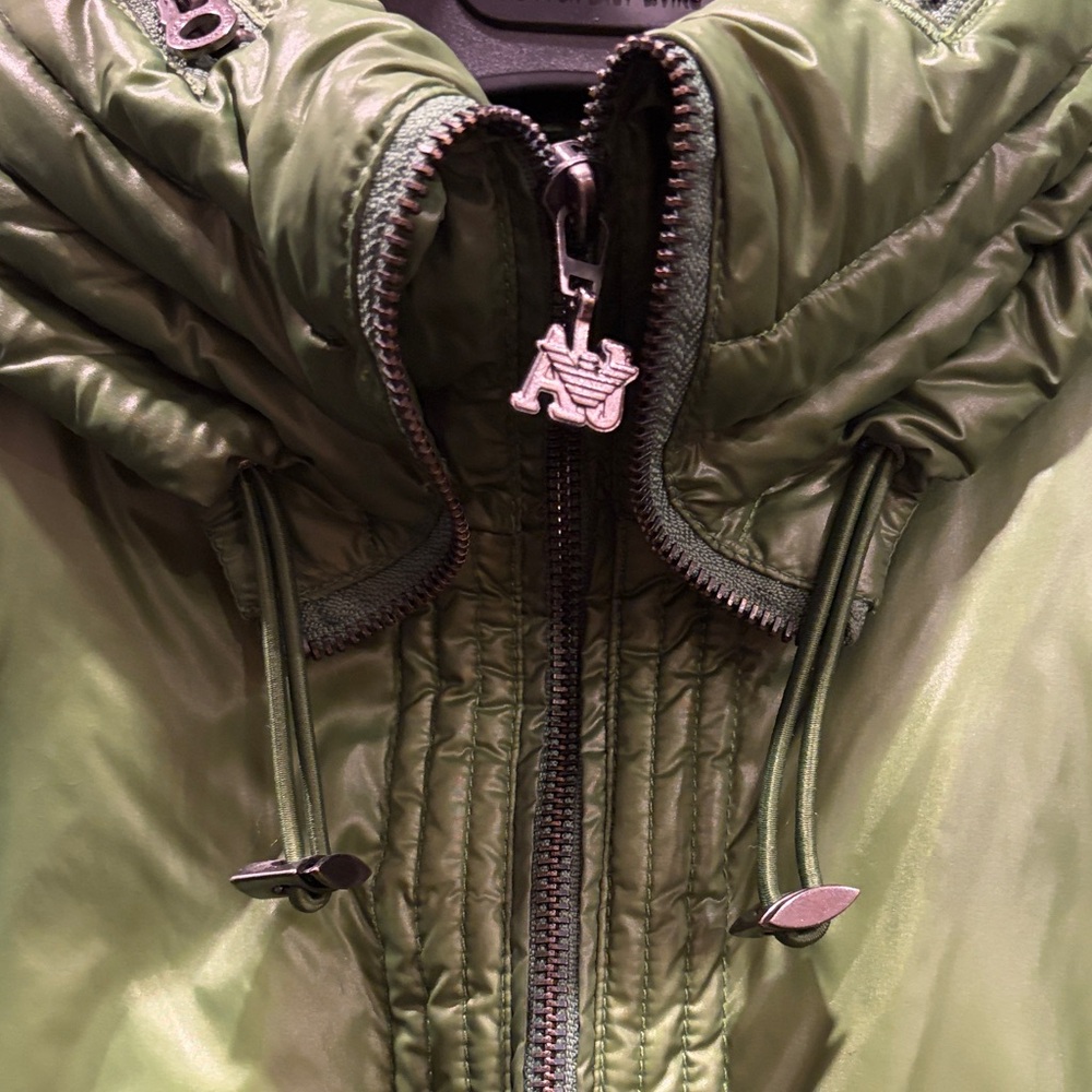 Armani Jeans Green Puffer Jacket - Picture 4 of 8